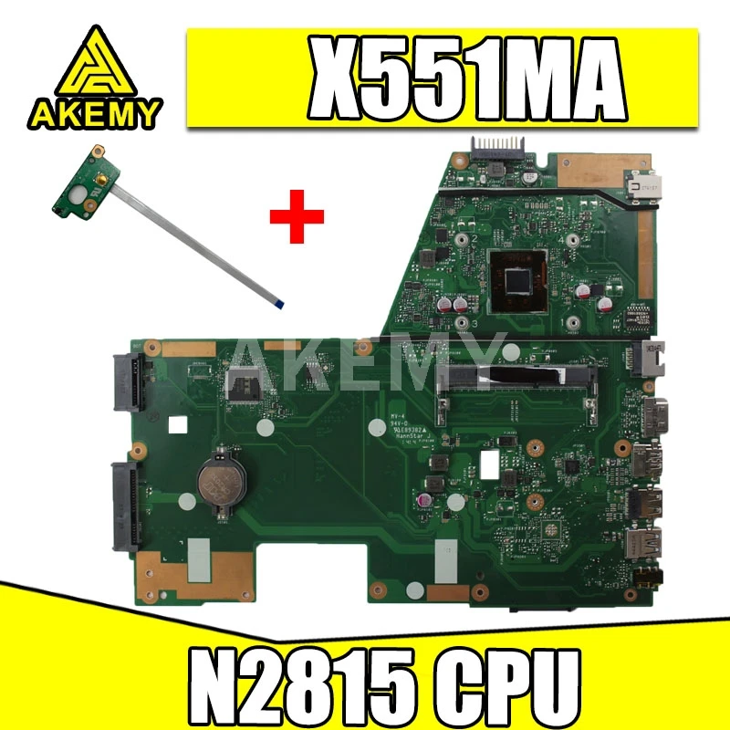 X551MA материнская плата N2815 CPU RAM для For Asus X551M D551M ноутбука Тест 100% OK|pga 989|motherboard