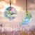 H&D Set 2pcs Подвесные Кристаллы AB-Color Mandala & Crescent Moon Prism Suncatchers для украшения домашнего окна Люстра Запчасти DIY