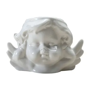 

Ceramic Succulent Holder Desktop Planter Table Flowerpot Succulent Pots Random Style White