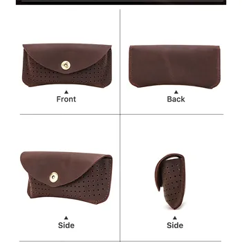 

Retro Leather Case for Sunglasses Portable Storage Bag Protective Cover Holder Bag Eyeglasses Protector