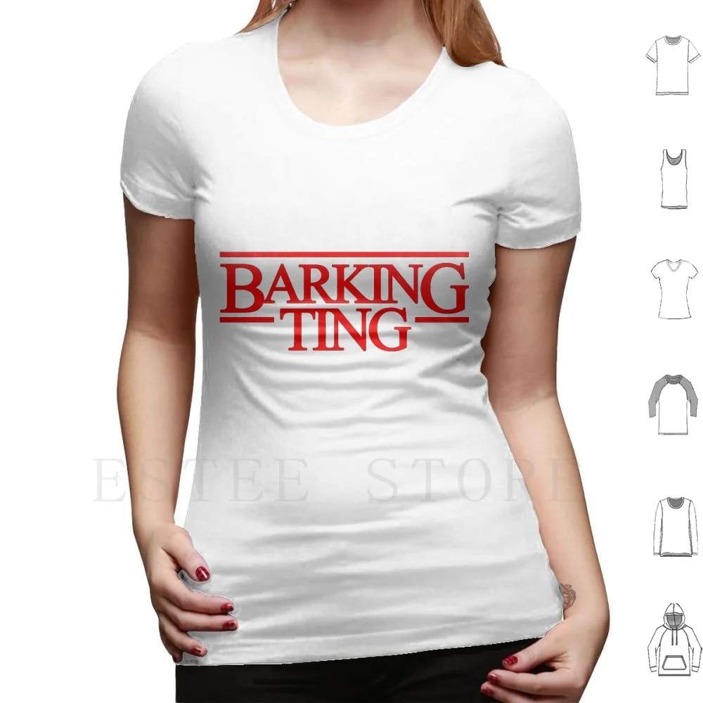thumbnail image 1 of Camiseta Stranger Ting de Barking, hecha a mano, talla grande, 100 % algodón, cosas de Rams, Barking Ting, retro, Santan Dave, música hip hop del Reino Unido, 7 a. m., 1 of 5