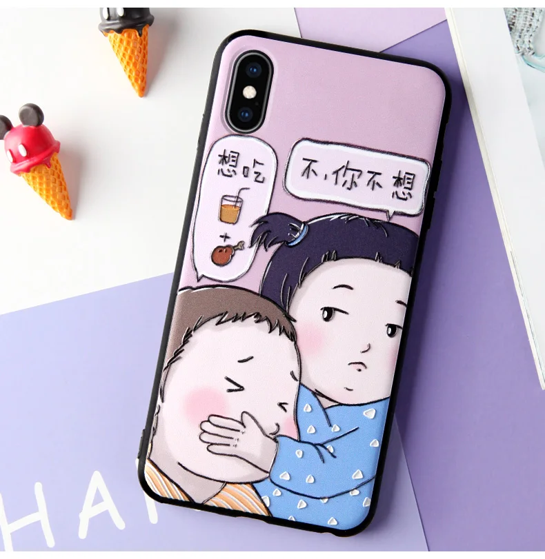 Классный мультяшный чехол для телефона, чехол для телефона X XR 7 plus, милый защитный чехол для телефона Xs Max 7 8 plus