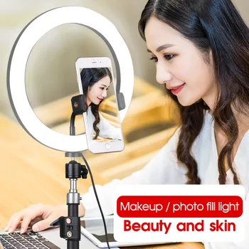 

10 Inch Ring Light with Stand Rovtop LED Camera Selfie Light Ring for iPhone Tripod and Phone Holder for Video Photography