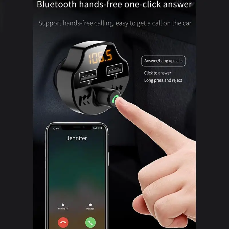 TIOODRE fm-передатчик Bluetooth 5,0 Автомобильный MP3-плеер адаптер напряжение батареи двойной USB зарядное устройство шумоподавление TF карта Hands-Free