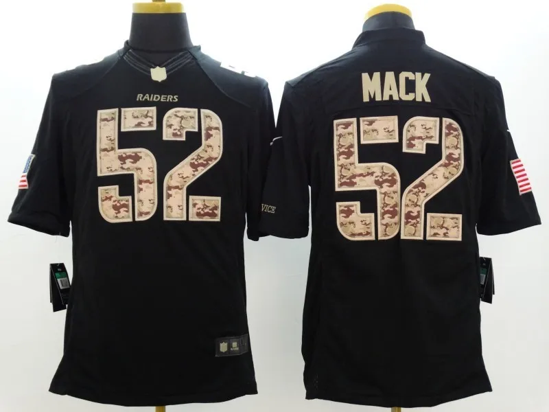 Stitiched Oakland Derek Carr Khalil Mack Amari Cooper white Black Green Salute Jersey - Color: COLOR AS PHOTO SHOWN