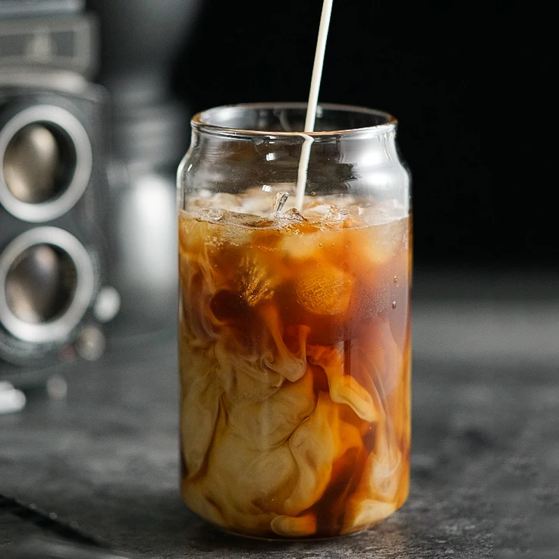 Coffee Glass, Iced Coffee, Glass Coffee Cup, Beer Can Glass, Can Shape  Glass, Coffee Cup, 16 Ounces, Glass Can, Beer Glass Cup