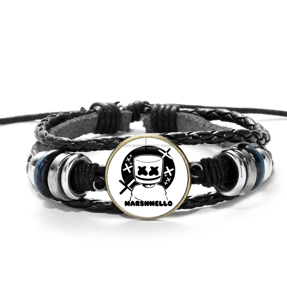 Style 2 SONGDA DJ Marshmallow Кожаный Браслет вечерние подарки многослойный Плетеный манжеты запонки браслеты для мужчин ювелирные изделия Регулируемая Веревка - Окраска металла: Style 2