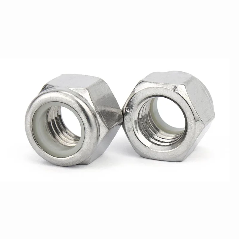 Stainless Steel Hex Nylon Insert Lock Nut 1/25pcs UNC/UNF 2#-3/4 Self-locking Nylock Locknut