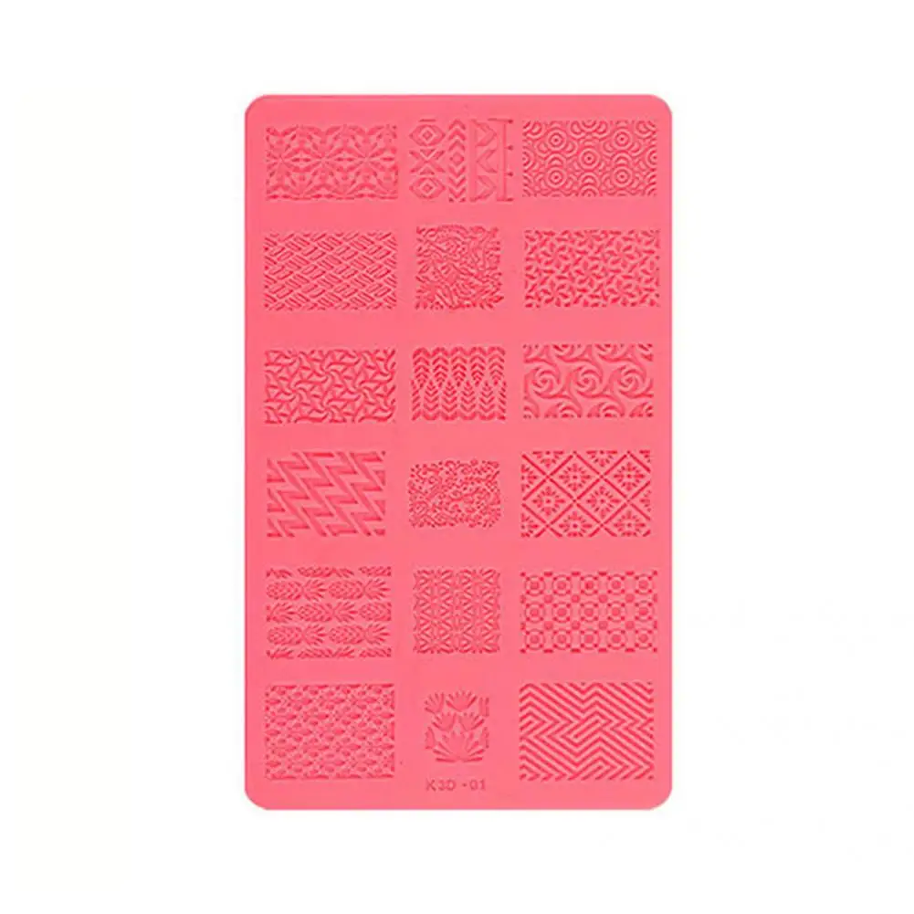 3D Nail Art Template Soft 1PC Silicone Nail Carving Molds Sculpture Stamping Stencils Manicure Decoration Accessories 4