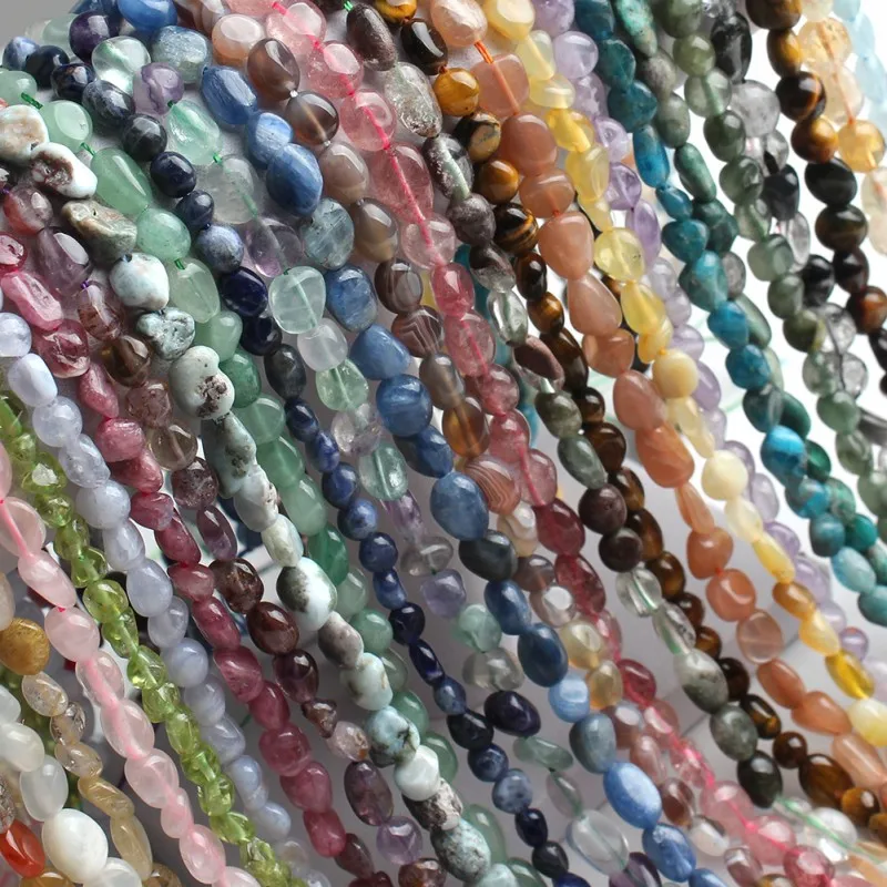 

Irregular Natural Tiger Eye Agates Amazonite Moonstone Larimar Aquamarines Beads For Jewelry Making DIY Bracelet Accessories