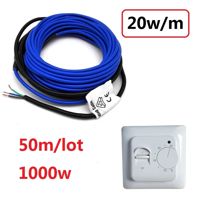 Mega Promo 50m 1000w Floor Heating Cable 20w M 5mm Warm Wire Use