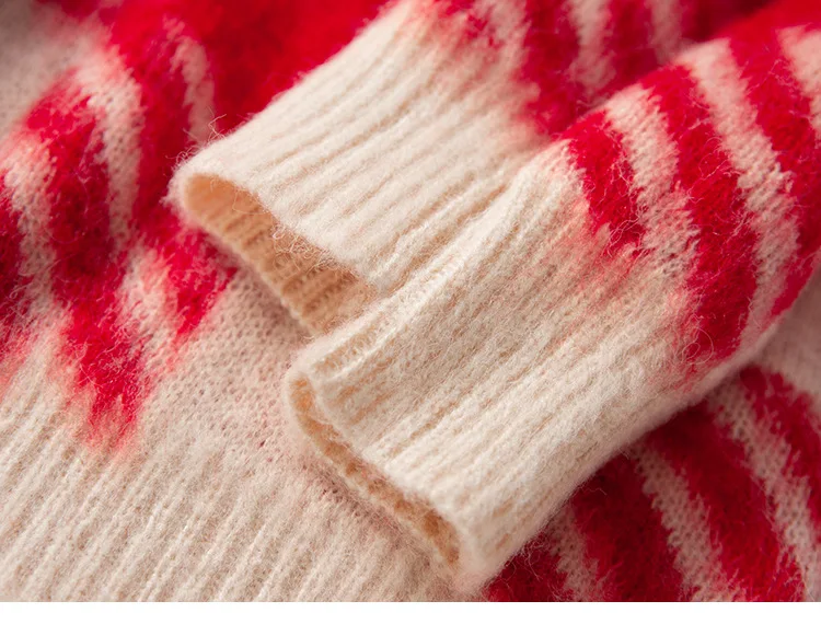 Женский свитер осенний и зимний Повседневный свободный свитер из мохера с длинным рукавом