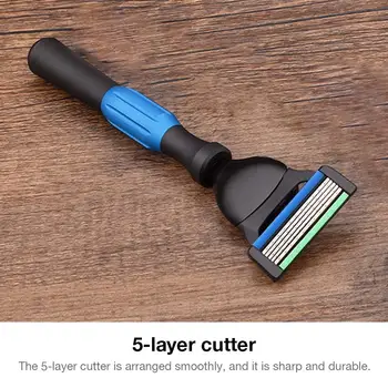 

Men Black Zinc Alloy Hand Shaver Great Manual Razor Male 5-layer Blade Head Shaver For Shaving 1pcs Pen 6pcs Blade X6