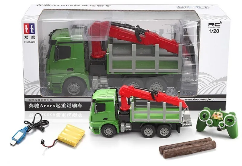 Радиоуправляемый кран- лесовоз Double E Mercedes-Benz Arocs 1:20 2.4G- E352-003