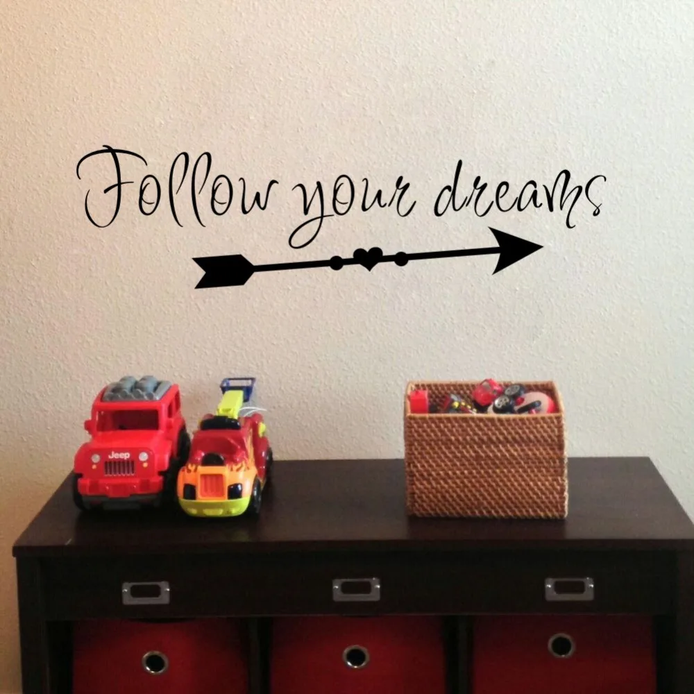 Настенная Наклейка со стрелками Наклейки на стены с надписью Follow Your Dreams