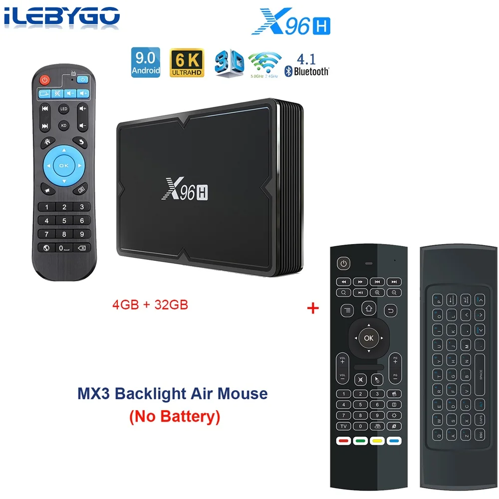 4GB 32GB i8b X96H Android 9,0 smart tv box, 4 Гб оперативной памяти, 32 Гб встроенной памяти, Bluetooth 4,1 2,4g/5g Wi-Fi hdmi в IPTV Set-Top box с 3 портами(стандарт порт 2G/16G медиаплеер PK X96 - Цвет: 4GB 32GB i8b
