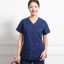 Классическая униформа медсестры, медицинские наборы для скраба, короткий рукав, рабочая одежда для больниц, спандекс, ткань, стоматологический скраб, костюмы