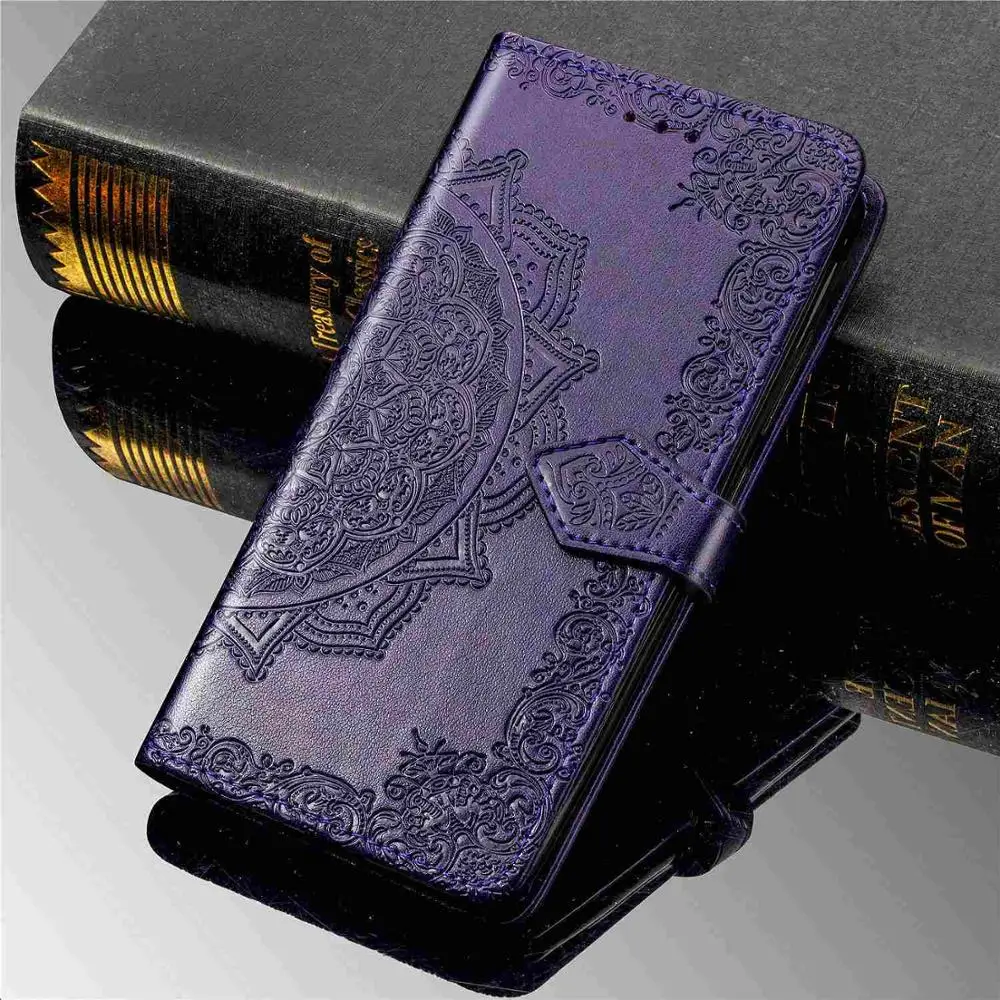 Mandala-Purple Чехол-Кошелек для huawei Honor 9 10 Lite, чехол в стиле ретро, окрашенный на обложке для huawei P Smart, чехол-кошелек Honor 10i 10 9 Lite, чехол - Цвет: Mandala-Purple