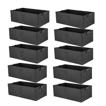 

10PCS Thickened Non-Woven Fabric Planting Bag Square Seedling Bag Flower Pot Garden Bed