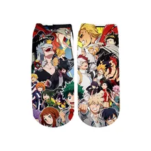 Tessffel Drop shipping Hot Anime Cartoon My Hero Academia funny harajuku 3D full Print Women/men/boy/girl short ankle socks s-3