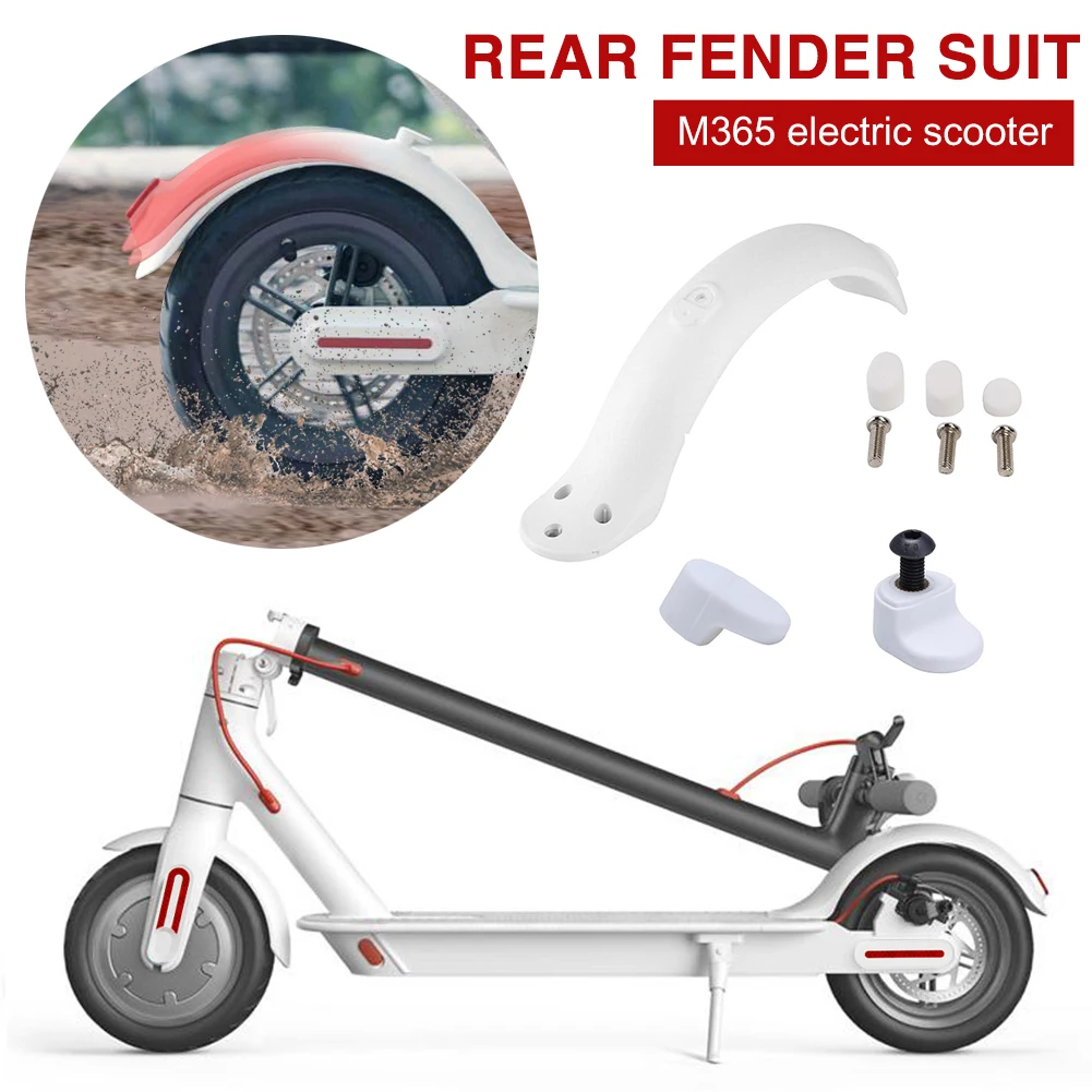 Electric Scooter Rear Fender with Screws Set ABS Mudguard Wings