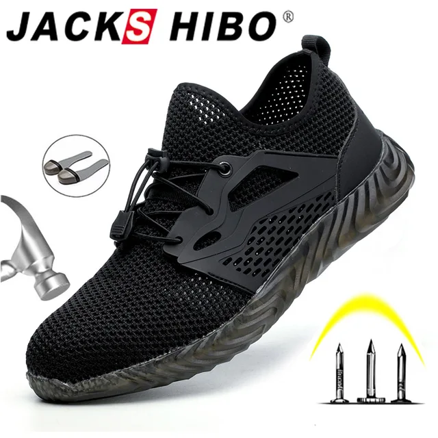 US $25.64 JACKSHIBO Safety Work Shoes Boots For Men Male Protective Steel Toe Cap Boots Anti-Smashing Constru