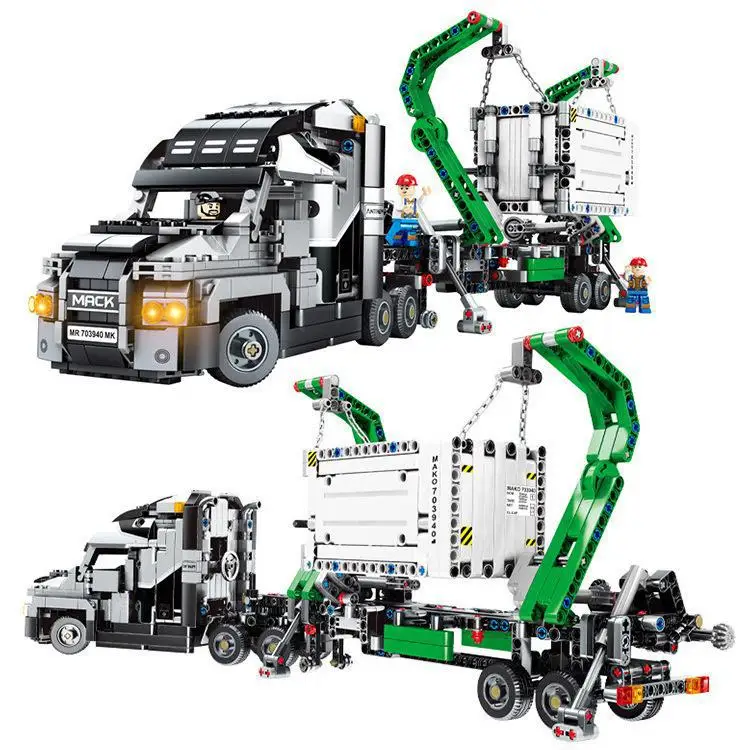 

1202PCS Container Truck Vehicles Car Building Blocks Compatible Technic Car DIY Bricks Educational Toys for Children