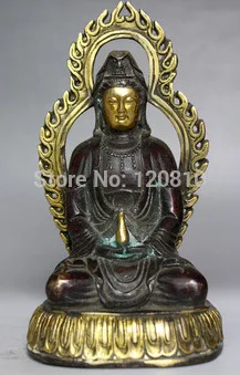 

Rare Old HANDWORK Tibetan copper Buddhism Bodhisattva Kwan-yin Buddha Statue