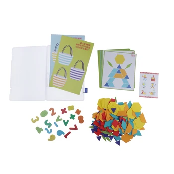 

1 Set/170 Piece Square Solid Wood Tangram Puzzle Jigsaw Education Multicolor