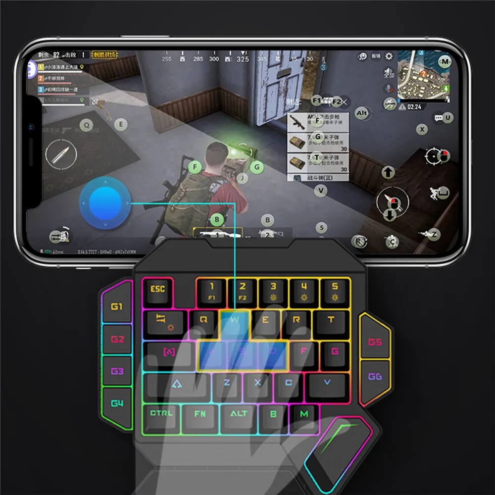  Wired Mechanical Keyboard Gaming Mouse Adapter PUBG Mobile Phone PC Game Controller Cooling Fan For