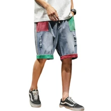 Новые модные повседневные мужские рваные короткие джинсы, брендовая одежда, летние хлопковые шорты, дышащие джинсовые шорты, Pantalones Cortos Hombres
