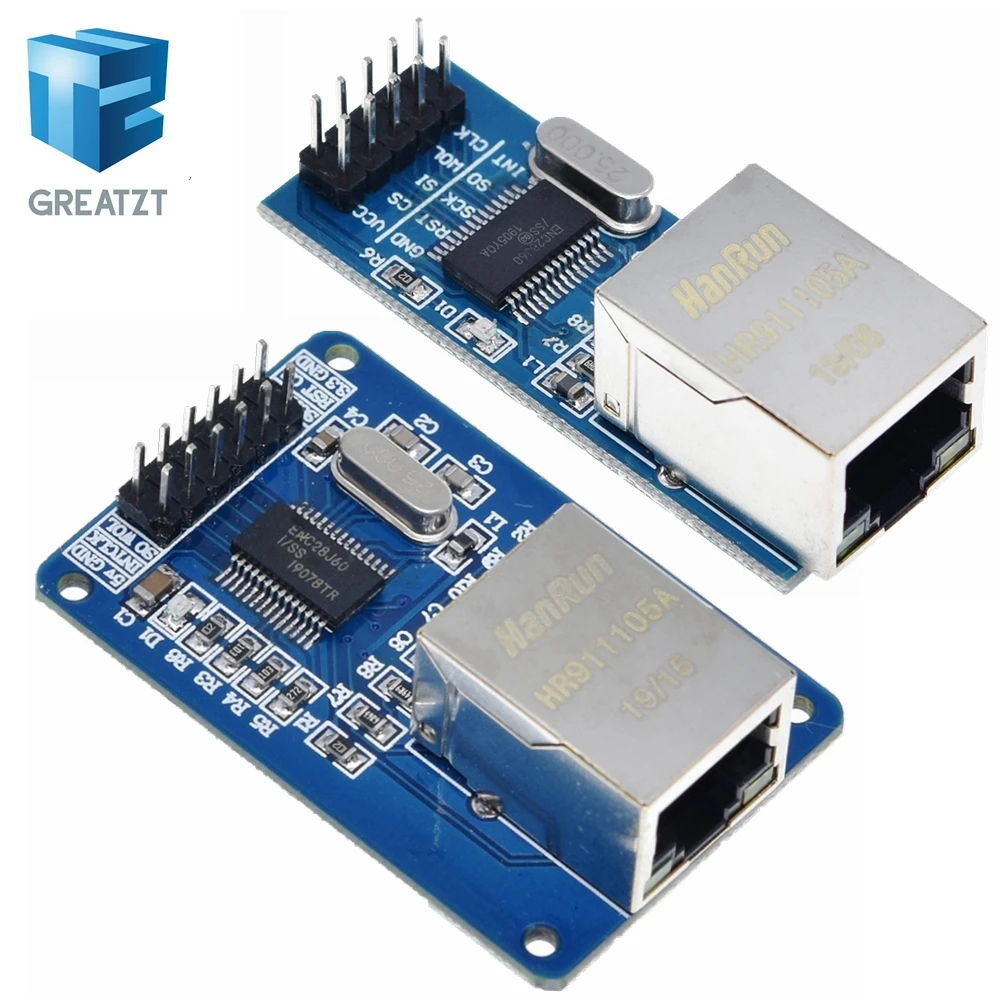 GREATZT ENC28J60/ENC28J60(мини версия) LAN Ethernet сетевой модуль 25 МГц кристалл AVR 51 LPC STM32 3,3 В