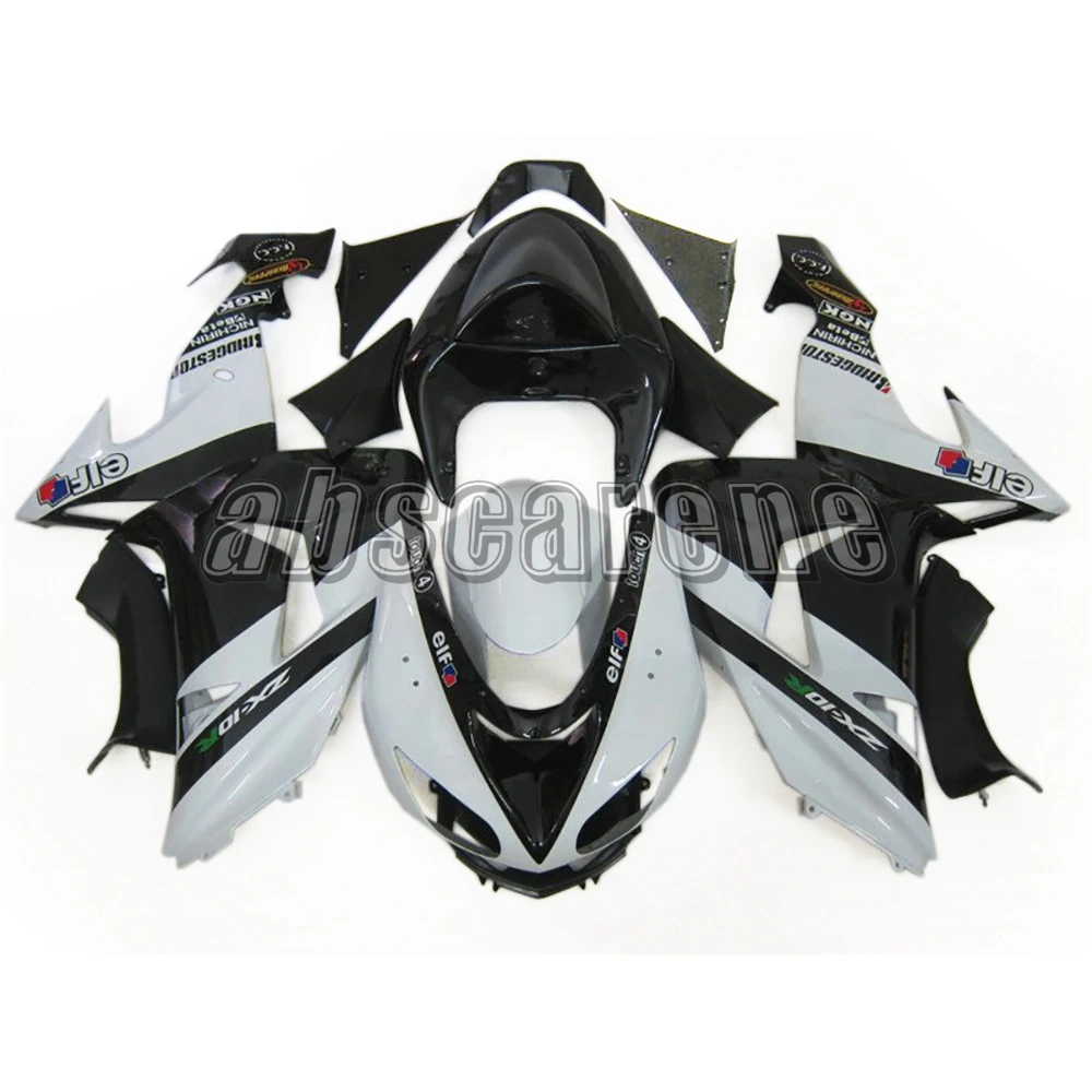 Эльф белый черный полный набор обтекателей для Kawasaki ZX10R 2006 2007 ZX-10R 06 07 ABS пластик впрыска мотоцикл кузов Carenes