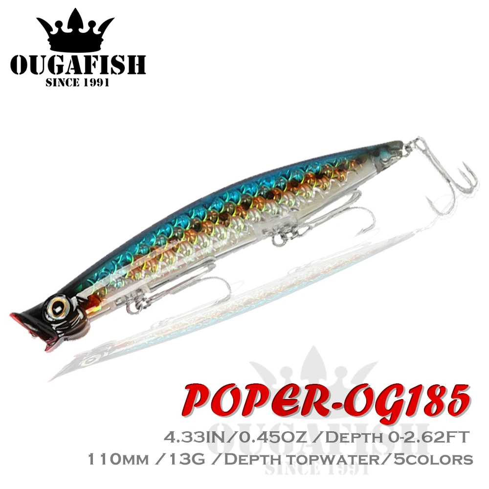 

Popper Fishing Lure Weights13g/11cm Whopper Fishing Bass Fake Bait Sea Floating Tackle Poppers Topwater Lure Articulos De Pesca