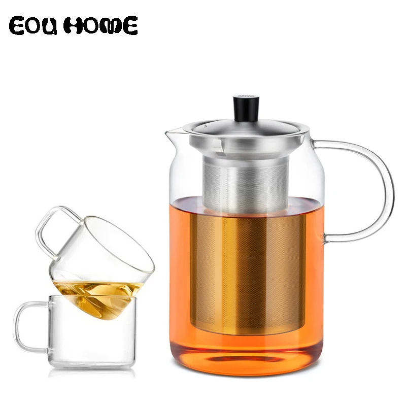 900ml High Quality Heat Resistant Glass Teapots Stainless Steel Infuser