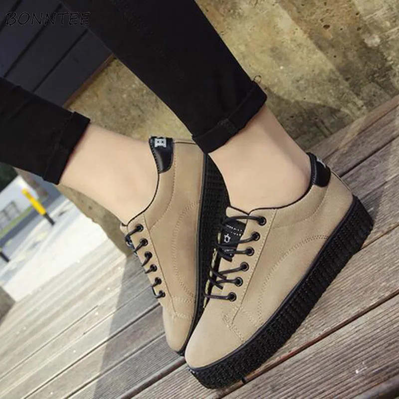 Vulcanize Shoes Women Lace-up High Quality Thick C