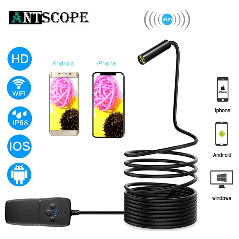 Antscope 1944P HD Водонепроницаемый Wifi эндоскоп камера 5 0 мегапикселей Автофокус мини