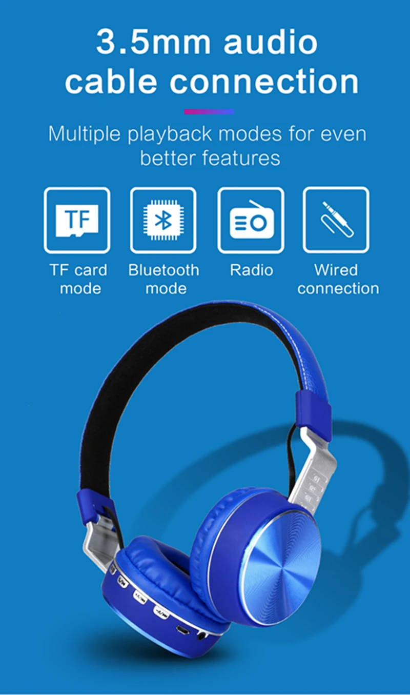 160g Light Bluetooth Headphones Active Noise Cancelling Wireless Headset Foldable Hifi Deep Bass Earphones With Microphone