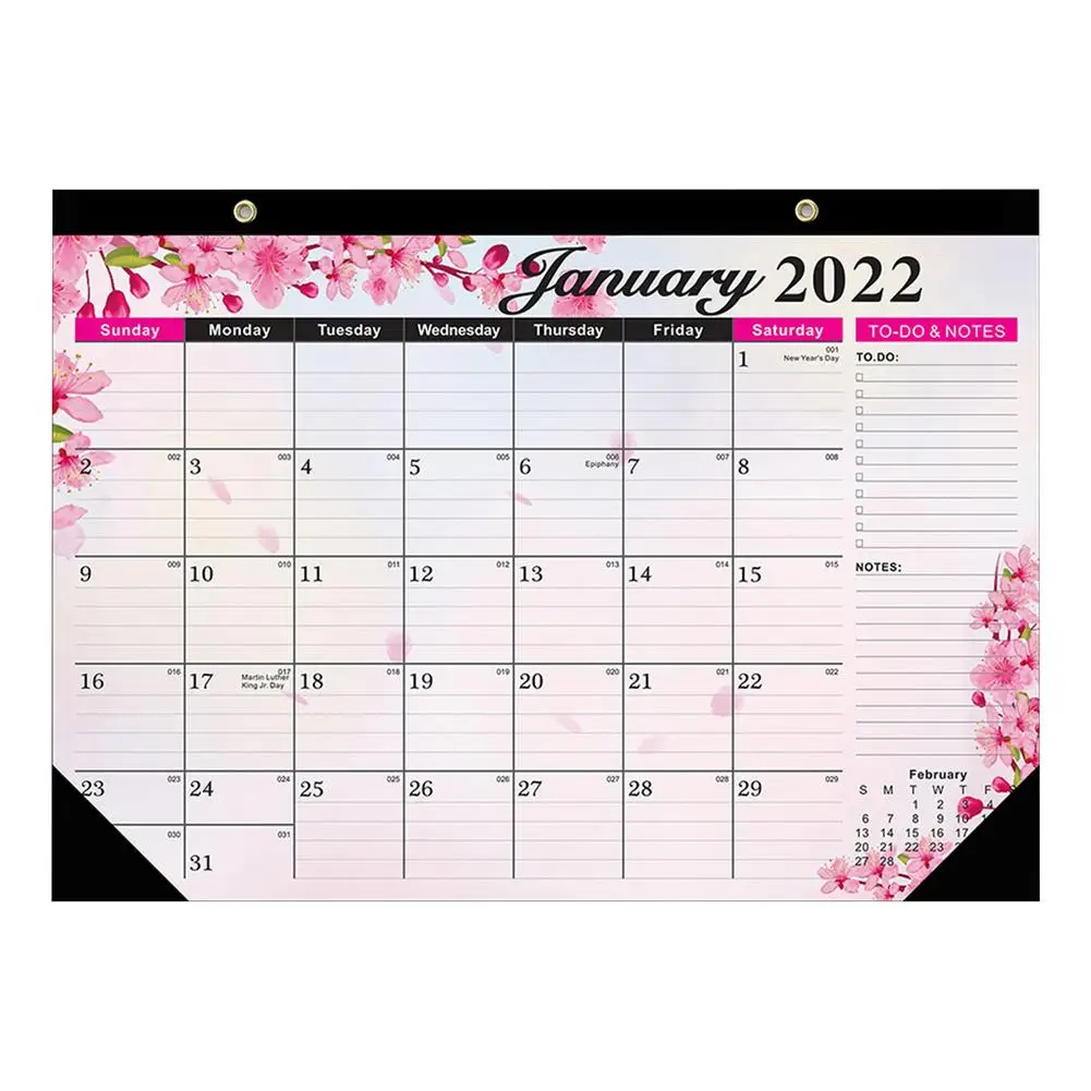Desk/Wall Calendar 2022 with Transparent Protector 2022 Desk Calendar 17 x 12 January 2022 Desk Calendar 2022 with Large Ruled Blocks Standard December 2022 Black 