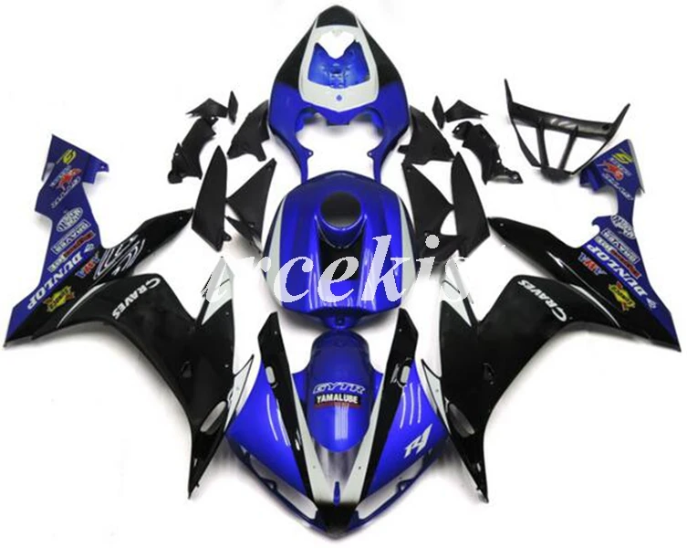 Литьевая Форма ABS полный бак крышка обтекатели комплект подходит для YAMAHA YZF-R1 2004 2005 2006 r1 04 05 06 набор кузова черный синий
