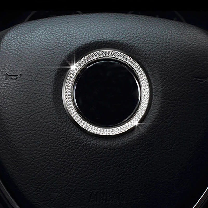 

Steering Wheel Logo Modification Stickers Ring Synthetic Diamond Decoration Trim For BMW 3 5 Series X1 X3 X5 X6 Car Styling