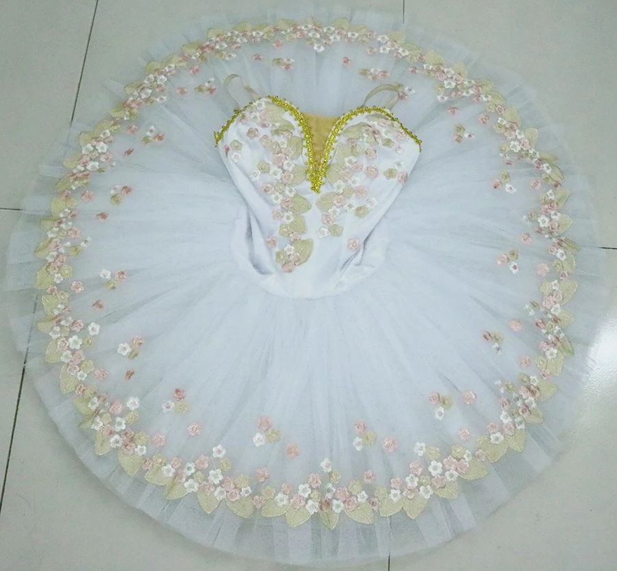 

Sleeping Beauty ballet tutu platter sugar plum fairy professional pancake ballet tutu white For performance Flower fairy