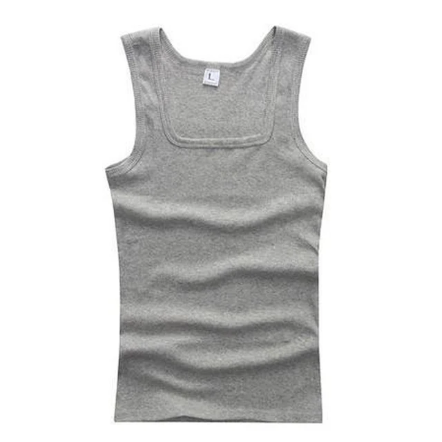 Men Sports Tank Tops Casual Tank Tops Summer Bodybuilding Sleeveless Vest Gym Fitness Slim Casual Undershirt simple Tank Top gray