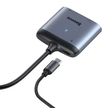 

Baseus 4K USB C to HDMI Adapter Type-C to Dual HDMI Dispaly PD Fast Charge Adapter HUB Docking Station Concerter Cable