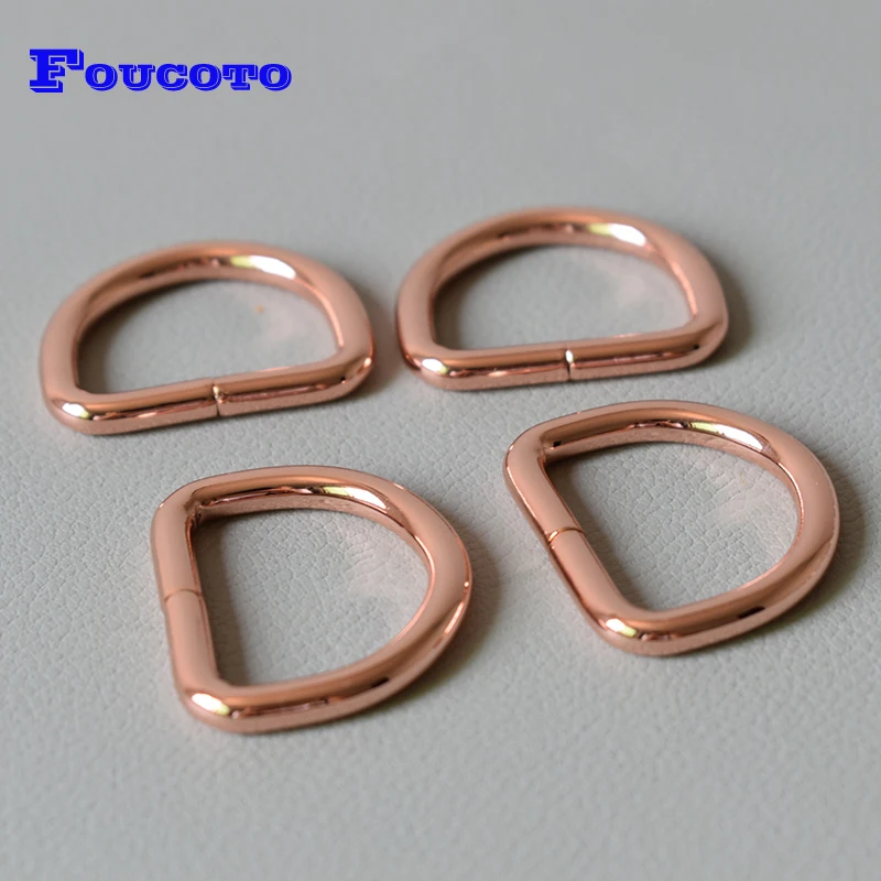 

20Pcs/Lot High Quality Plated Metal D Rings For Pet Collar 1Inch(25mm)Webbing Strap Leather Craft Bag Sewing Parts Accessories