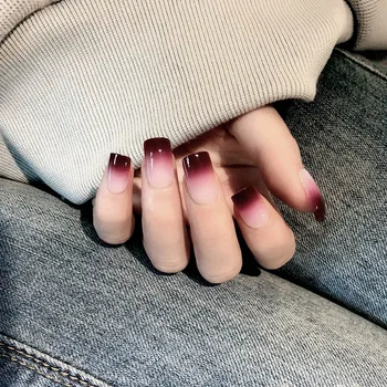 

Newly 24 Piece Boxed Gradient Long Fake Nails Finished Nail Patch CLA88