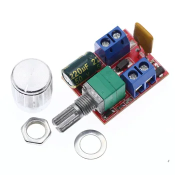 

Mini 5A PWM Max 90W DC Motor Speed Controller Module DC-DC 3V 35V Speed Control Adjustable Potentiometer Switch Board LED Dimmer