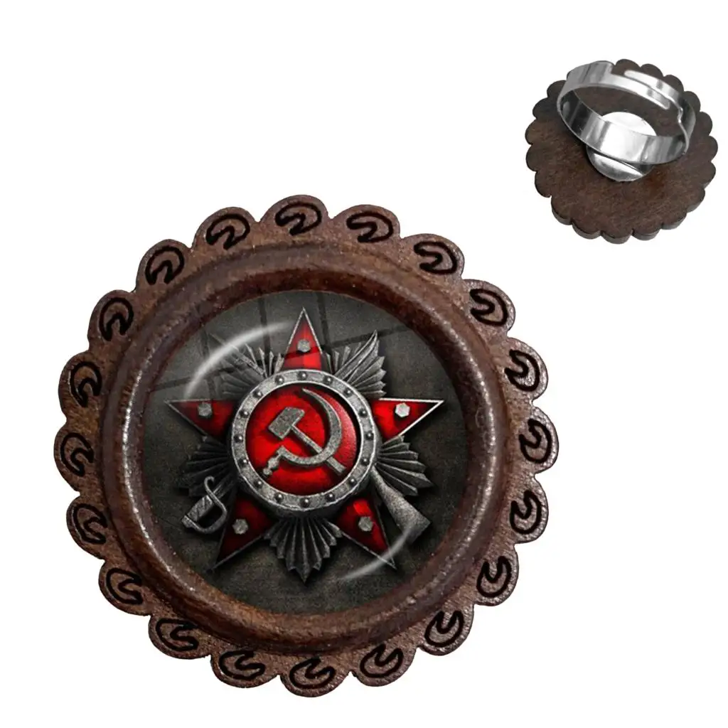 CCCP советская армия Красная звезда регулируемые деревянные кольца 20 мм стекло