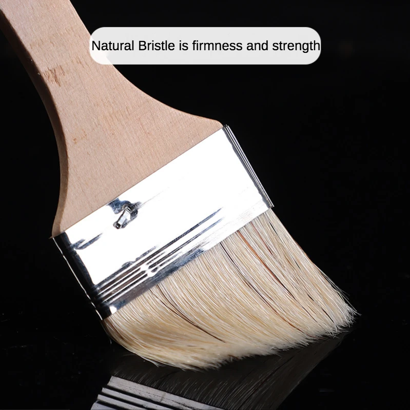 Art Paint Brush 12Pcs/Set Watercolor oil Pig Bristle Easy To Clean wooden BBQ scrubbing