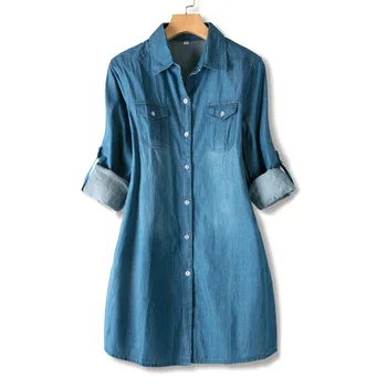 

Blue Basic Long Jeans Coats Women Slim Long Sleeve Denim Jacket Femme Vintage Denim Jackets Jean Long Outwear Casacos Feminino